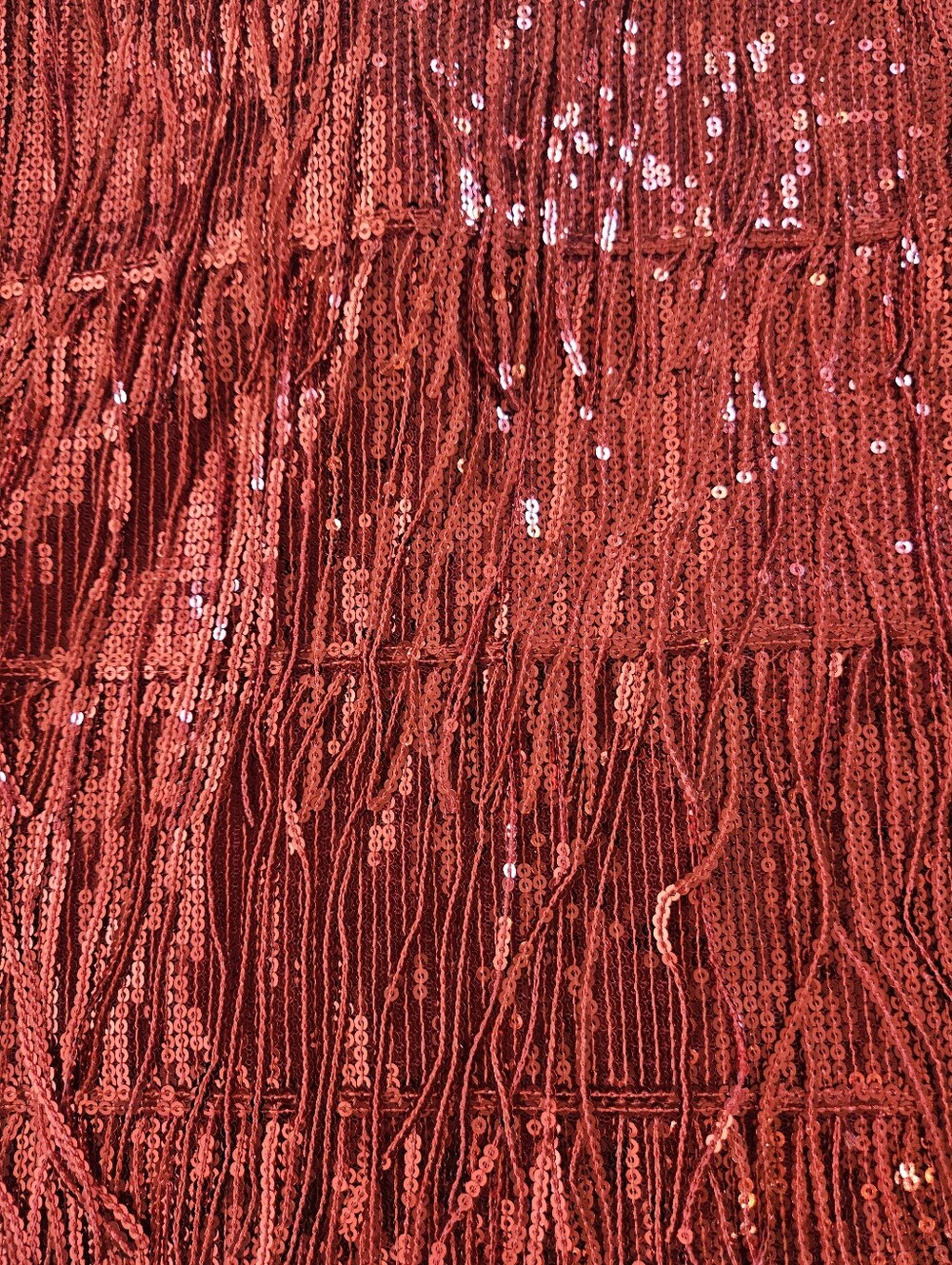 INC Red Sequin Fringe Top - Picture 5 of 5